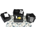 thumbnail image 3 of Patiojoy Ensemble de Mobilier de Conversation en Rotin Osier pour Patio 4 Pcs Canapé Sectionnel et Table Basse, 3 of 8