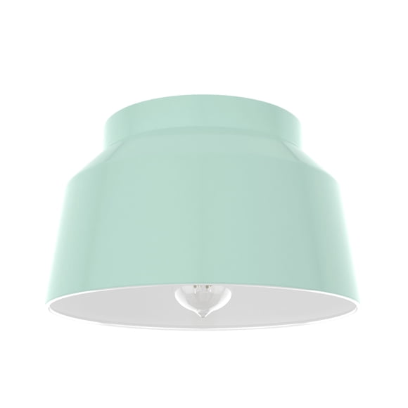Hunter - Cranbrook 1-light Mint, Medium Size Flush Mount Light, Dimmable, Modern Style, Bell Shaped, for Bedrooms, Dining, Living Rooms - 19171