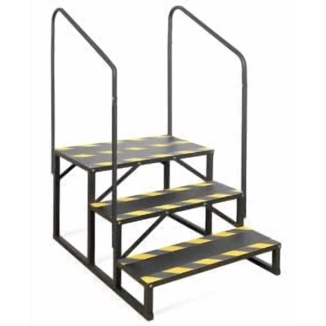 QinaQin 3 Step RV Stairs with Handrail, Portable Hot Tub Steps with Non-Skid Tapes and 400 Lbs Capacity