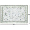 thumbnail image 2 of Washable Boho Bathroom Rug 2x3 - Small Throw Area Rugs for Powder Room, Laundry, Kitchen, Blue and Green Oushak Modern Eclectic Geometric Floral Pastel Decor, Low Pile Non-Slip Stain Resistant, 2 of 8