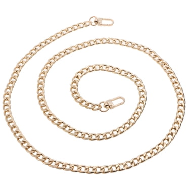 Bag Iron Flat Chain Handbag Chains Metal Purse Straps Shoulder Cross Body Replacement Straps with Buckles (Gold)