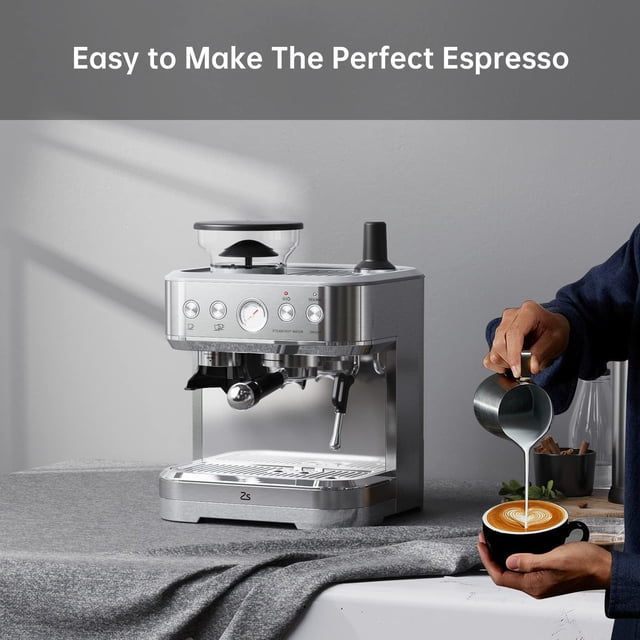 AKDSteel Silver Plating Bean Grinding Espresso Machine Stainless Steel Machine, Bean To Cup Coffee Machine With Milk Coffee Maker, Coffee Machines, Espresso Machine