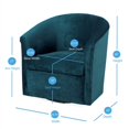 thumbnail image 3 of Comfort Pointe Elizabeth Fauteuil d'Appoint Pivotant en Microfibre Bleu Océan, 3 of 8