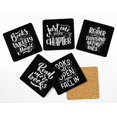 thumbnail image 2 of Inkdotpot Set of 6 Drink Coasters Easy Clean 4-inch SquareCoastersCork Base-Reusable- Quotes, 2 of 8