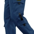 thumbnail image 3 of RXIRUCGD Men's Solid Color Pocket Work Pants Casual Leggings, Blue, Size: S, 3 of 4