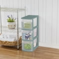 thumbnail image 2 of Sterilite 3 Drawer Narrow Tower-  Aqua, 2 of 2