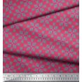 thumbnail image 3 of Soimoi Pink Cotton Voile Fabric Square & Triangle Geometric Print Sewing Fabric Yard 42 Inch Wide, 3 of 3