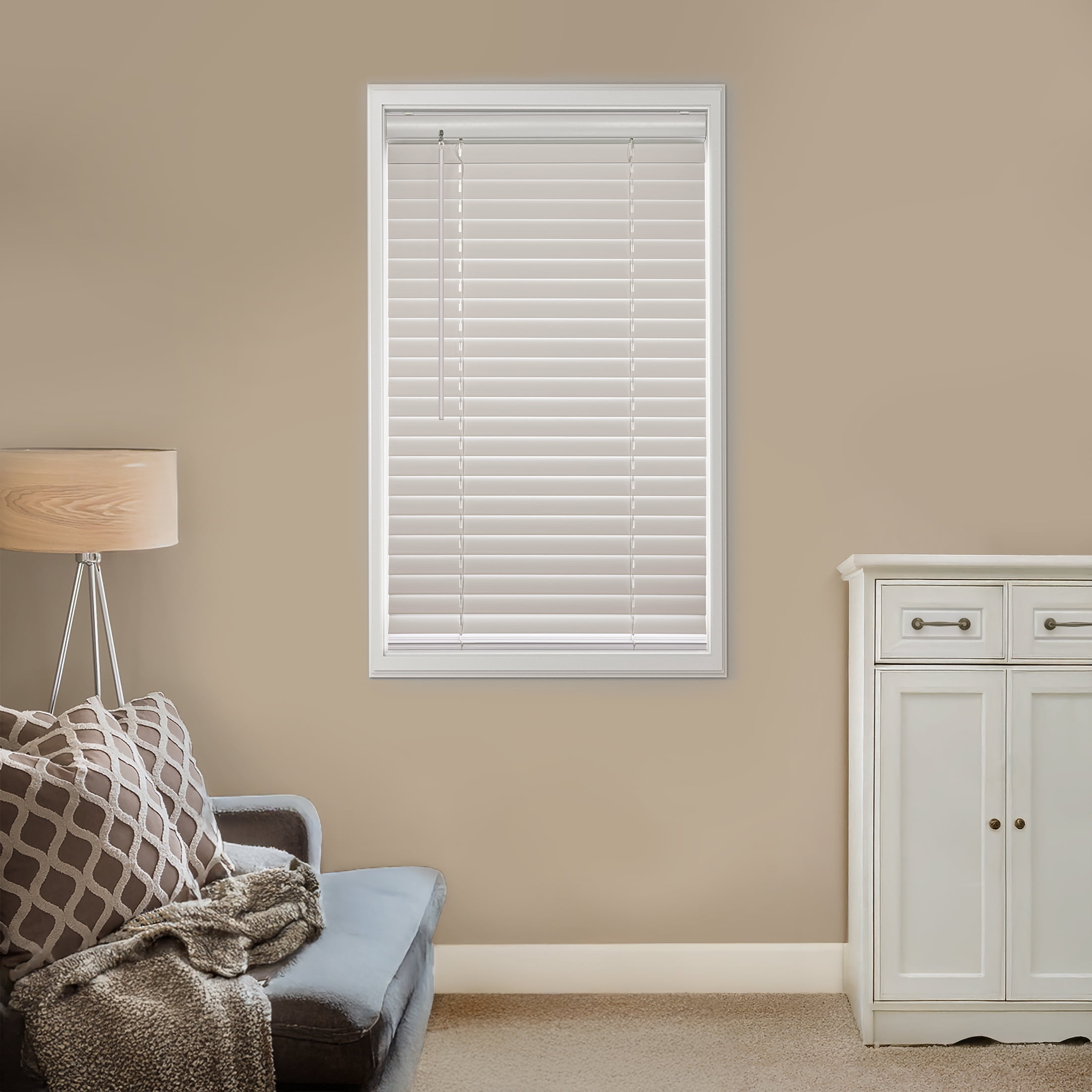 MAINSTAYS Store En Simili Bois 5 cm , Blanc, 71,1cm x 122cm