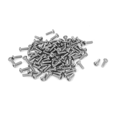 Unique Bargains 100 Pcs M2x6mm Tête de Bouton Hexagonale en Acier Inoxydable Vis