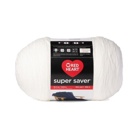 Red Heart® Super Saver®1000G Yarn, Acrylic #4 Medium, 35.3 oz/1000g, 1855 Yards