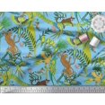 thumbnail image 2 of Soimoi Cotton Poplin Fabric Branches,Parrot & Leopard Jungle Decor Fabric Printed Yard 42 Inch Wide, 2 of 3