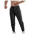 thumbnail image 1 of Amzcrzy Cargo Pants for Men Men's Fashion Casual Solid Color Pockets Elastic Rope Waist Casual Cargo Pants Men's Pants Men's Cargo Pants Pants for Men Men's Clothing Slacks for Men, 1 of 4