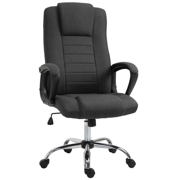 Vinsetto High Back Office Chair Height Adjustable Desk Chair with Wheels, Black (Set of 1)