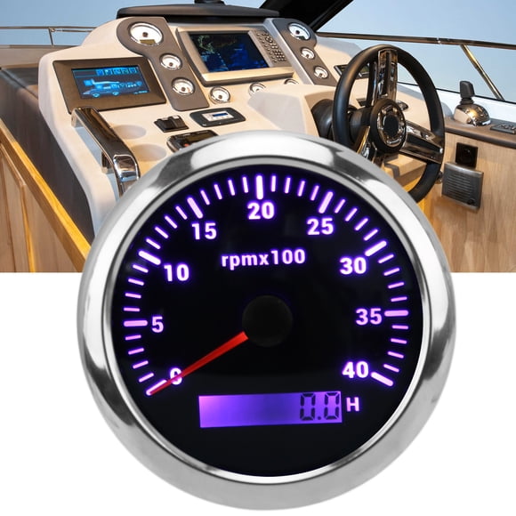 Tacho Jauge, 4000RPM 85mm 9-32V Voiture Tachymètre Basse Consommation Anti Brouillard pour RV pour Yachts