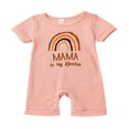 thumbnail image 1 of Baby Romper Letter Rainbow Print Crew Neck Short Sleeves Breathable with Bottom Snaps Jumpsuit, 1 of 7