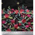 thumbnail image 2 of Soimoi Poly Georgette Fabric Artistic Leaves & Flower Panel Print Fabric by The Yard 42 Inch Wide, 2 of 5