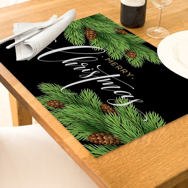 Oleegame 1 Pce Napperon de Table de Noël Napperons de Table Rustiques Vintage Lavables