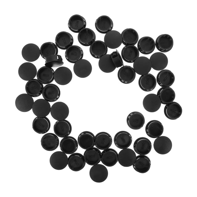 KAKOWELY screw covers caps 20pcs Nylon Plastic Hole Plug Black Round Button Plugs Locking Hole, Snap In Flush Type Screw Cap Cover Plugs Assortment For Kitchen Cabinet Furniture