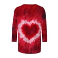 thumbnail image 5 of Mareep T-shirt P-2TG pour Femmes Mode T-shirt Décontracté pour Femmes à Imprimé Col Rond Manches 3/4 Haut Blouse Cadeau de la Saint-Valentin, 5 of 5