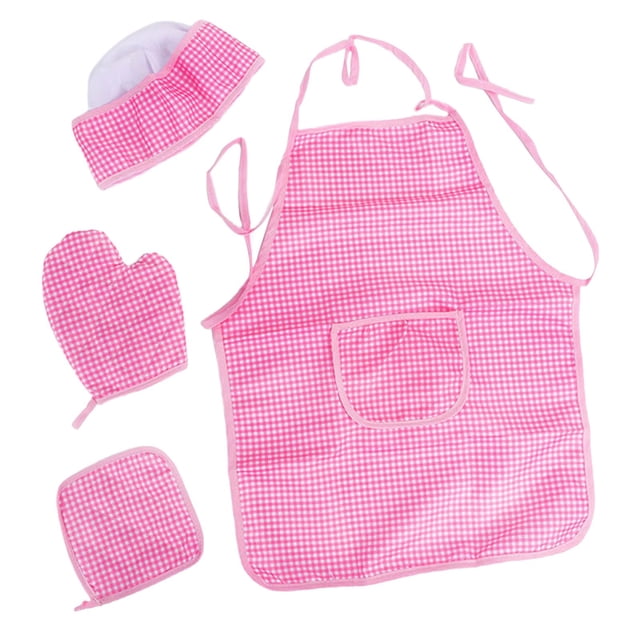 simhoa Kids Aprons Kids Kitchen Toys Aprons for Cooking for Baking Cosplay Painting Pink