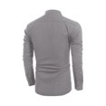 thumbnail image 3 of Wangsaura Chemise Décontractée pour Hommes Couleur Unie Manches Longues Col Montant Boutons, 3 of 7