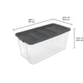 thumbnail image 2 of Sterilite 189 L Bac à loquets, extra-grand bac de rangement en plastique transparent durable avec couvercle, gris foncé, 2 of 7