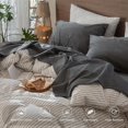 thumbnail image 4 of Bedding Sheet Set Washed Cotton Linen Like Textu Breathable Durable Soft Comfy (Dark Orange Queen), 4 of 6