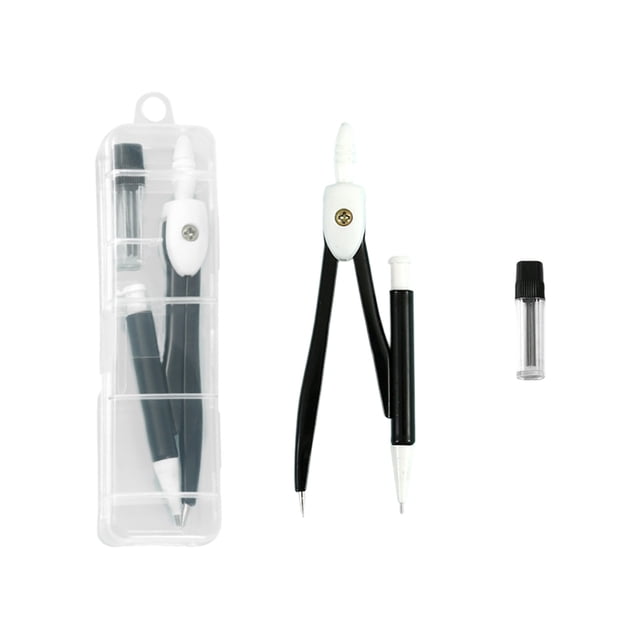 Metal Drawing Compass Set with Adjustable Radius, Precision Gear Mechanism, Ergonomic Non-Slip Grip, and Portable Storage Box
