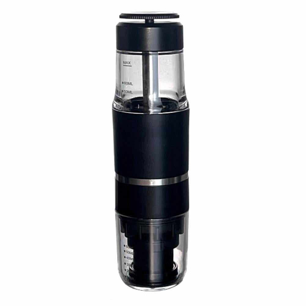 Portable Espresso Maker for Travel & Camping 18 Bar Manual Coffee Machine Compatible with Ground Coffee & Pods Small Hand Press Espresso Coffee Maker for Office, Hiking, RV - Black