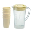 thumbnail image 2 of Transparent Plastic Cold Brew Coffee Carafe with Push Lid, 5-Cup Drink Pitcher, Large Capacity Beverage Dispenser for Iced Tea & Lemonade, Dishwasher Safe, 2 of 9