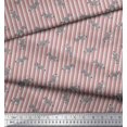 thumbnail image 3 of Soimoi Pink polyester Crepe Fabric Stripe & Wild Animal Print Sewing Fabric BTY 42 Inch Wide, 3 of 3