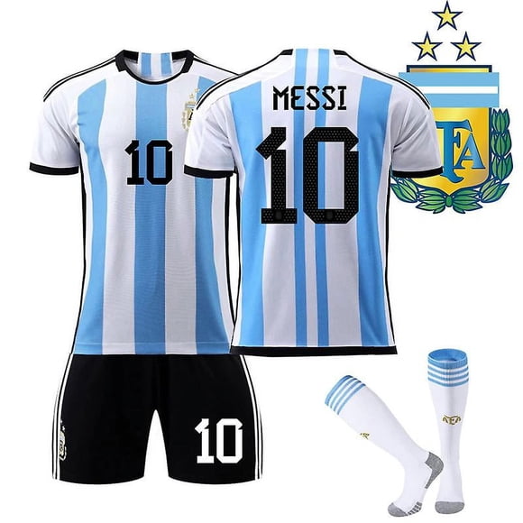Argentina Messi Premium Soccer 2022 Jersey With 3 Stars, Argentina Home Jersey