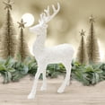 thumbnail image 2 of Holiday Time White Glitter Reindeer Tabletop Décor, 1 Count, 2 of 4