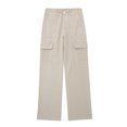 thumbnail image 1 of Timegard Pants for Women Straight Leg Solid Color Cargo Pants Lounge Pants with Pockets Fall Outdoor, 1 of 5