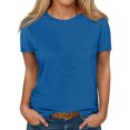 thumbnail image 1 of Timegard T-Shirts d'Été pour Femmes à Col Rond, Manches Courtes, Confortables, Basiques, Décontractés, Amples, Blouses, 1 of 5
