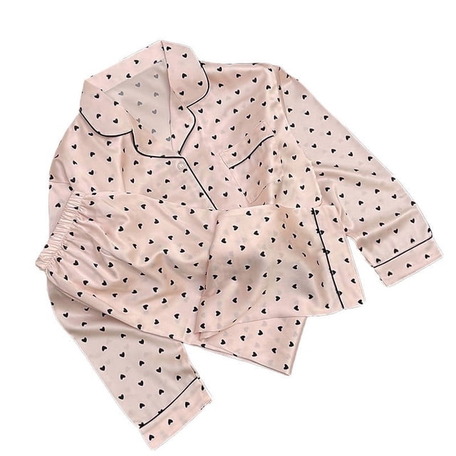 LSLJS Ensemble Pyjama 2 Pcs pour Femmes, Blouse Décontractée à Manches Longues et Pantalon de Mode, Vêtements de Nuit pour Femmes, Cadeaux pour Femmes