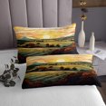 thumbnail image 3 of YST Field Landscape Coverlet Set Rustic Decor Farmhouse Theme Bedspread Set Queen For Kids Adults Watercolor Impressionism Style Quilt Set With 2 Pillowcases, 3 of 5