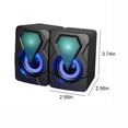 thumbnail image 3 of Haut-parleurs d'Ordinateur RVB, Mini Haut-Parleurs de Bureau Alimentés par USB avec Son Stéréo, Audio Filaire 3,5 mm pour Ordinateur Portable PC, Barre de Son de Bureau Compacte, 3 of 9