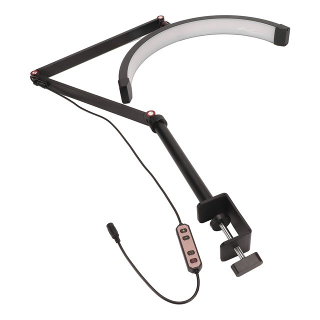 16in 20W Half Moon LED Lamp Eye Protection Black 3000k 6000k for Estheticians Facialist Facialist Moon Lamp Estheticians Light Facialist Moon LED Half Moon Lamp Estheticians Lamp