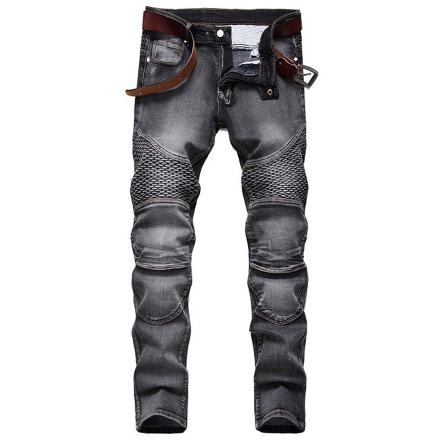 cllios Mens Distressed Biker Slim Jeans Stretched Ripped Denim Pants Skinny Destroyed Fashion Stretch Jeans