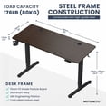 thumbnail image 2 of MotionGrey - Ergo2 Adjustable Electric Standing Desk with Memory Settings - 55" x 24" Dark Brown Top Black Frame - Ergonomic Desk for Home and Office, 2 of 8