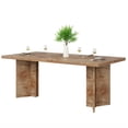 thumbnail image 4 of Fnova 63" Rectangular Modern Dining Table, Wooden Modern Kitchen Table for 6 People for Dining Room, Light Brown (Chairs Not Included), 4 of 15