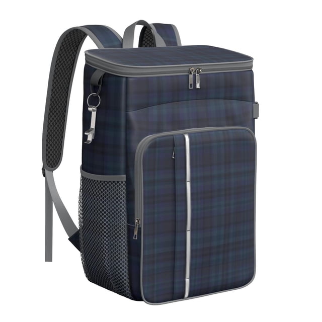 Retro Checkerboard Cooler Backpack - 20L High-Capacity Insulated Lunch Bag for Camping, Hiking & Outdoor Fun