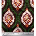 thumbnail image 1 of Soimoi Brown Modal Satin Fabric Floral Damask Decor Fabric Printed Yard 42 Inch Wide, 1 of 3