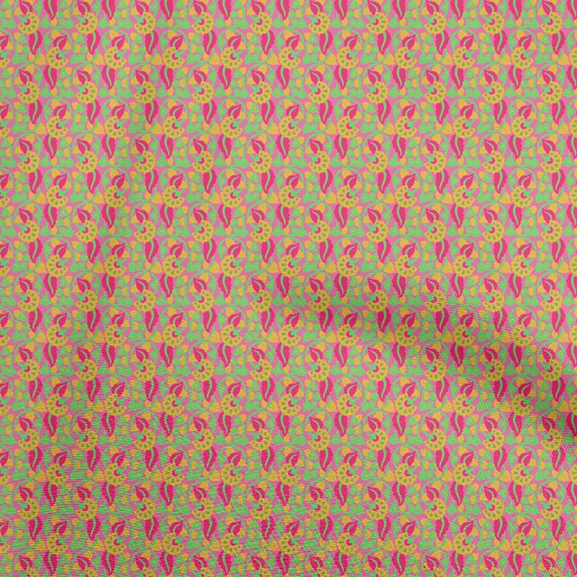 oneOone Polyester Spandex Pink Fabric Floral Sewing Craft Projects Fabric Prints By Yard 56 Inch Wide