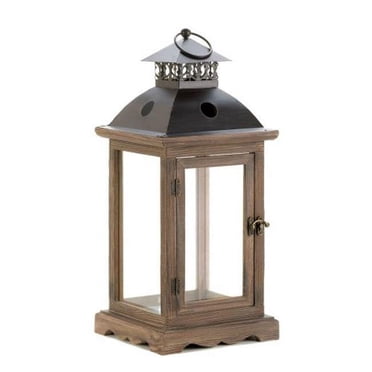 Home Locomotion  Large Rustic Wood Lantern
