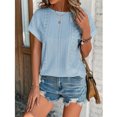 thumbnail image 4 of Hauts à Manches Courtes pour Femmes Mode Printemps/été Décontractée Ample Col Rond Manches Courtes Haut pour Femmes Aguichant Hauts d'Été pour Femmes Hauts à Manches Courtes T-Shirts pour Femmes Mode, 4 of 6