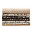 thumbnail image 3 of 7pcs 25*25cm Cotton Fabric DIY Assorted Squares Pre Cut Bedding Kit Quarters Bundle Coffee Seri, 3 of 14