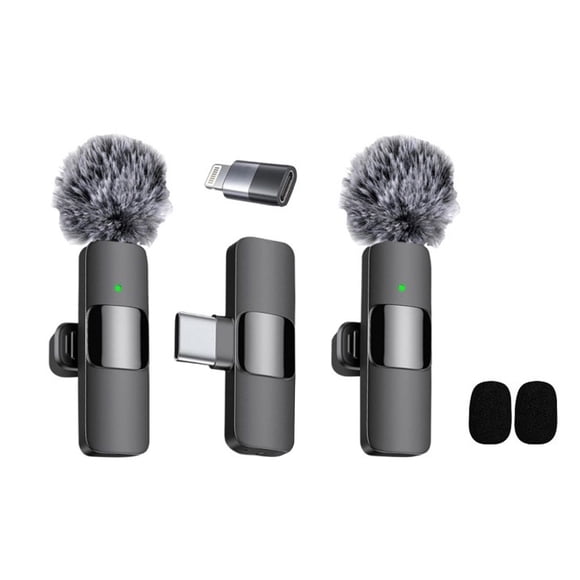 Mobile Microphone - Recording/Live Streaming, 2-Person Operation, Noise Reduction, Metal, 12x8x0cm, Indoor/Outdoor, Android/iPhone Compatible