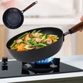 thumbnail image 1 of Iron Skillet Pan Japanese Style Fish Scale Pattern Uncoated Nonstick 28cm Black Gas Stove Compatible Healthy Cooking, 1 of 6